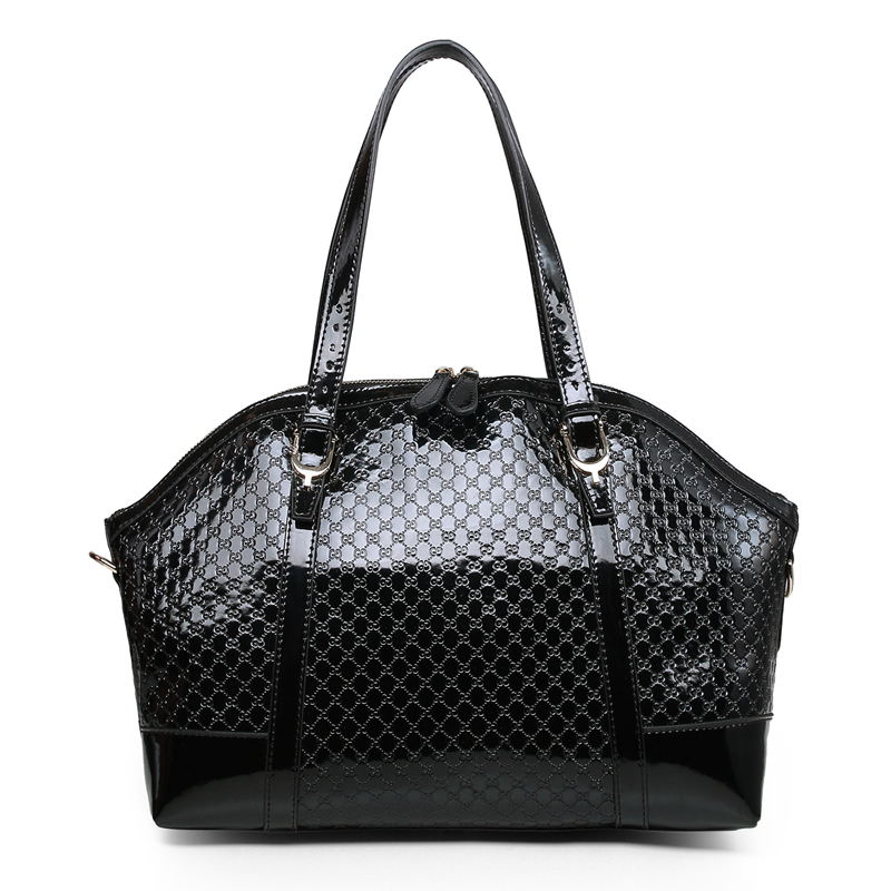 Authentic Gucci Microguccimissa Patent Handle Bag 309614 Black